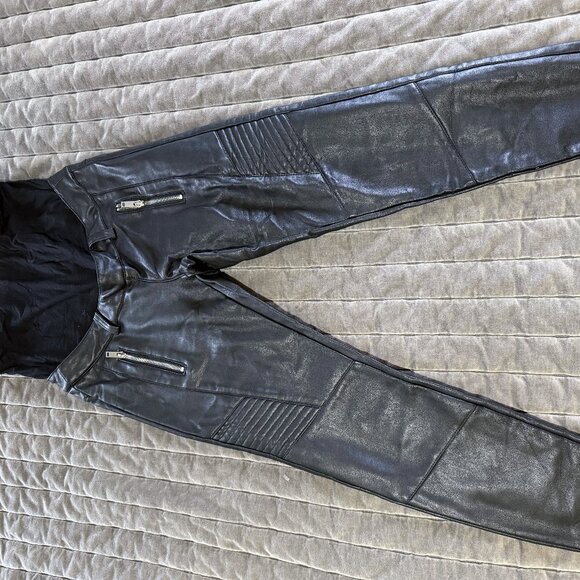 Topshop MATERNITY Pants - TopShop Maternity faux leather moto leggings sz 4